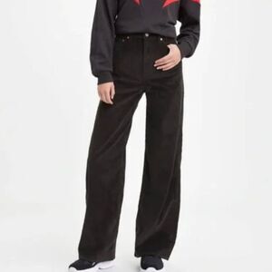 Levi's Black Low Pro Straight Leg Jeans Corduroy Size 29 x 30 NEW Irregular